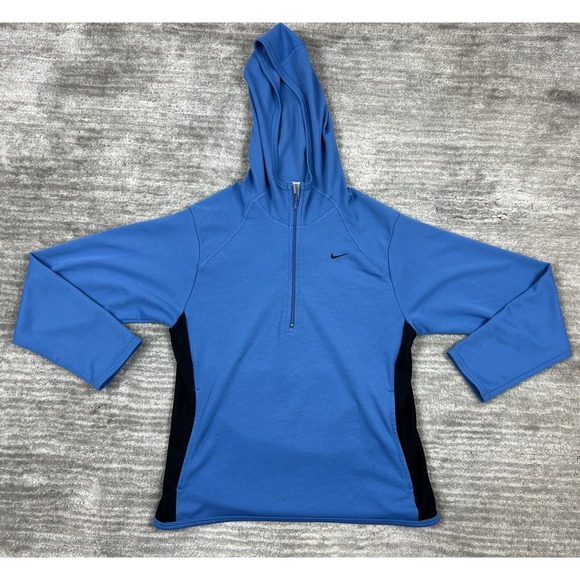 Nike Tops - Nike Hoodie Women XS Blue Half Zip Pullover Athletic Long Sleeve Side Stripe